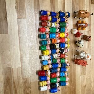 Large lot vintage Fisher Price little people and animals